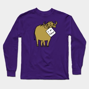 Gold Ox with a Sign for Karen Meme Long Sleeve T-Shirt